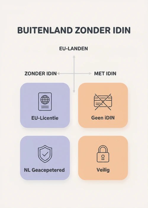 Buitenlands casino zonder iDIN in een kwadrant: EU-licentie, geen iDIN, NL geaccepteerd en veilig.
